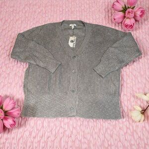 Nine West Women's Gray  Cardigan Sweater (OX) NWT